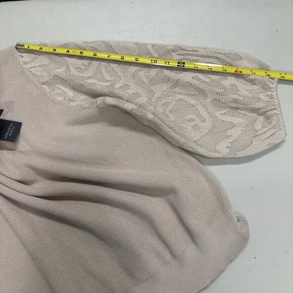 Adrianna Papell Women's Medium Crew Neck Sweater 3/4 Mesh Champagne Blush - Picture 16 of 16